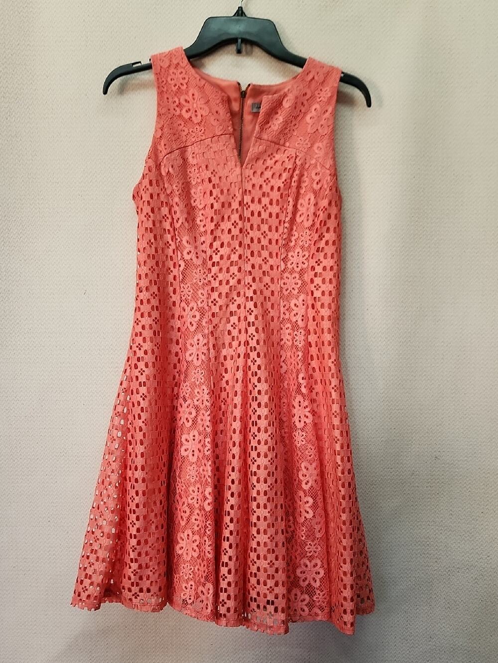 Danny & Nicole Coral Lace Midi Dress